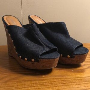 Denim wedges